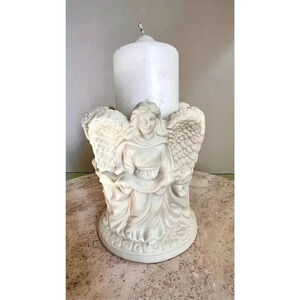 Giftco Inc White‎ Fantastic Vintage Angel Sculpture Decorative Candle Holder